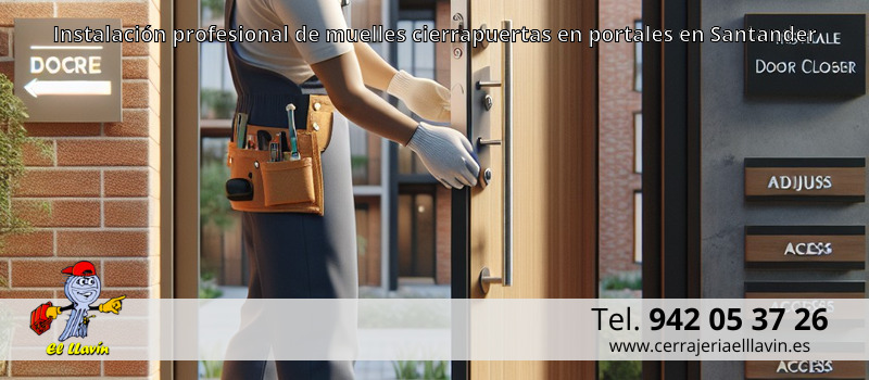 Instalación profesional de muelles cierrapuertas en portales en Santander